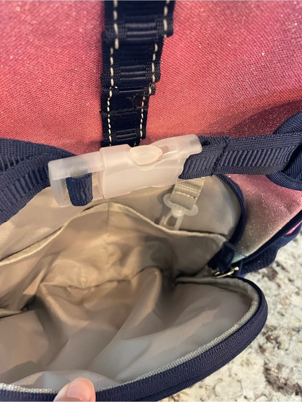 Pottery Barn VGUC Glitter Ombre Kids Backpack & Lunch Bag Set - Pink to Blue
